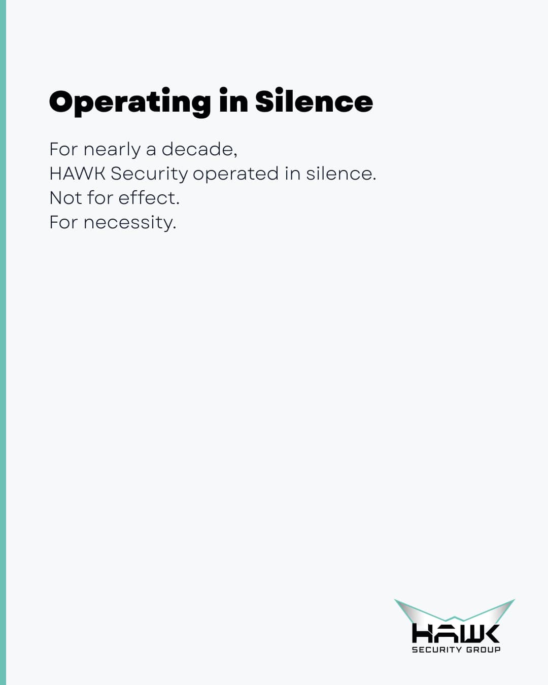 Welcome to HAWK Security Group - The New Standard of Personal Sovereignty IG slide 2