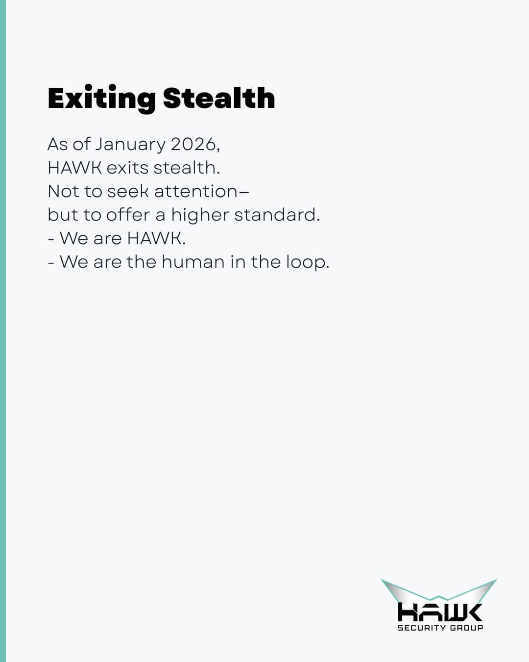 Welcome to HAWK Security Group - The New Standard of Personal Sovereignty IG slide 11